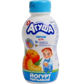 Агуша питьевой детский с 8 мес персик 2,7% Йогурт 200 гр