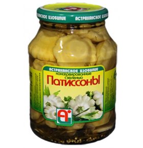 Патиссоны консервированные с зеленью Астраханское изобилие 950 гр