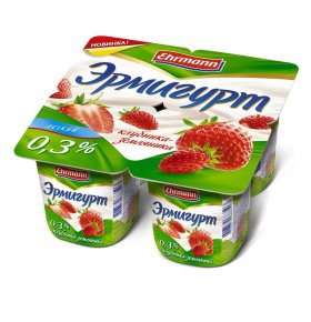 Йогурт легкий клубника земляника 0,3% Эрмигурт 100 гр