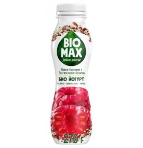 Питьевой йогурт Малина семена льна 1,6% Biomax 270 гр
