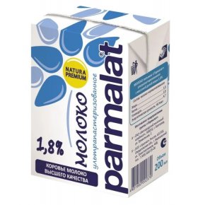 Молоко Natura Premium ультрапастеризованное безлактозное 1,8% Parmalat 0,2 л