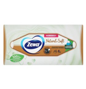 Платочки бумажные Natural Soft Zewa 80 шт