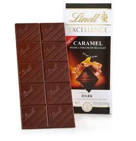 Шоколад темный Excellence с карамелью и морской солью Lindt 100 гр