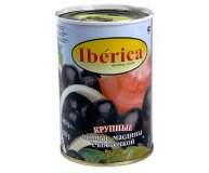 Маслины черные с косточкой Iberica 420 гр