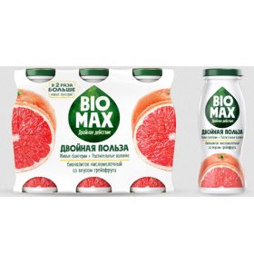 Бионапиток кисломолочный Со вкусом грейпфрута 1,2% BioMax 100 мл