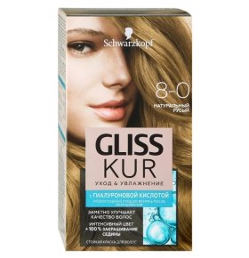 Краска для волос Уход и Увлажнение Натуральный русый тон 8-0 Schwarzkopf Gliss Kur 1 уп