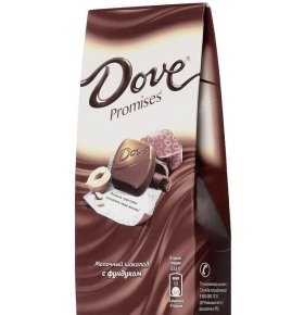 Шоколад Promises молочный шоколад с фундуком Dove 93Г