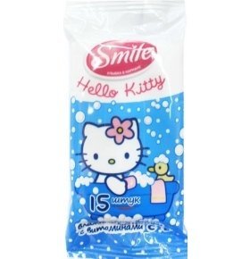 Салфетки влажные Смайл "Hello Kitty" 15 шт.