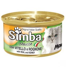 Консервы для кошек Monge Simba, мусс с телятиной и почками, 85г