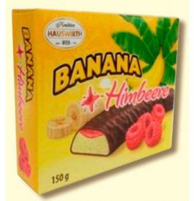 Конфеты Банановое суфле с малиновым джемом в шоколаде Franz Hauswirth150 гр