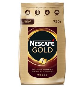 Кофе Gold натуральный растворимый сублимированный Nescafe 750 гр