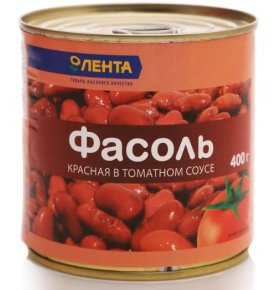 Фасоль красная в томатном соусе Лента 400 гр