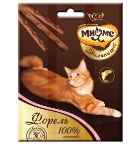 Деликатес лакомые палочки 9 см для кошек с форелью Мнямс 3 шт