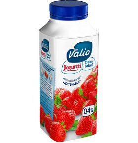 Йогурт питьевой клубника 0,4% Валио 0,33 л