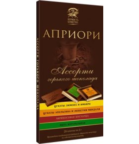 Ассорти шоколада с цукатами и орехами Априори 100 гр