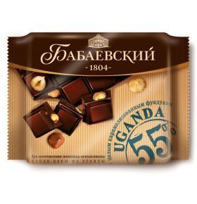 Шоколад Уганда темный с фундуком Бабаевский 90 гр