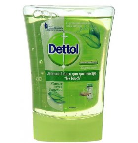 Запасной блок жидкого мыла с ароматом зеленого чая и имбиря Dettol 250 мл