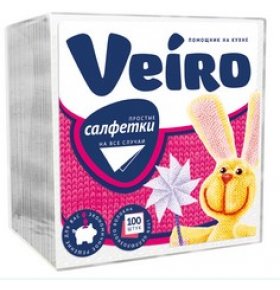 Салфетки 1-слойные Veiro 100 шт