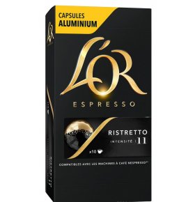 Кофе натуральный жареный молотый в алюминиевых капсулах L’OR Espresso Ristretto 5,2 гр х 10 шт