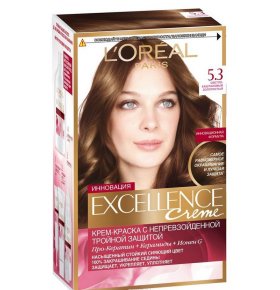 Стойкая крем-краска для волос Excellence 5.3 Светло-каштановый Золотистый L'Oreal Paris