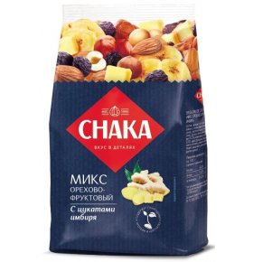 Смесь орехов и сухофруктов с цукатами имбиря Chaka 130 гр
