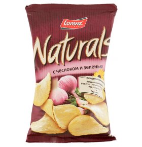 Картофельные чипсы Naturals с чесноком и зеленью Lorenz 100 гр