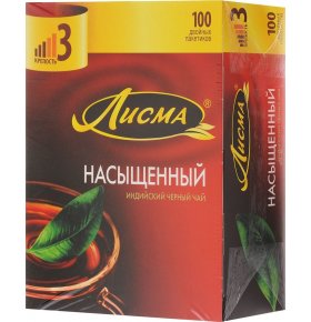 Чай черный насыщенный Лисма 100 шт х 1,8 гр
