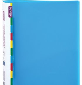 Папка-скоросшиватель с пружинным механизмом Attache Diagonal пластиковая А4 синяя 0,6 мм до 150 листов