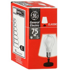 Лампа накаливания General Electric E27 75W 230V