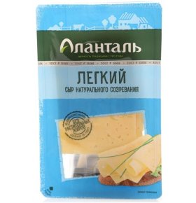 Сыр полутвердый легкий нарезка 35% Аланталь 125 гр