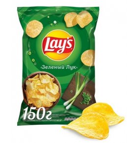 Чипсы картофельные со вкусом зеленого лука Lay's 150 гр