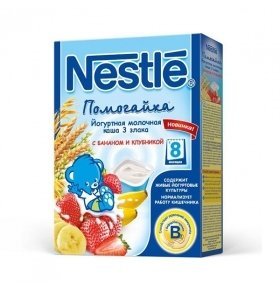 Каша молочная Nestle 3 злака с бананом и клубникой 200 г