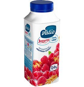 Йогурт питьевой малина и злаки 0,4% Валио 0,33 л