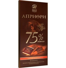 Шоколад горький 75% Априори 100 гр