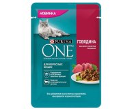 Корм для взрослых кошек с говядиной Purina One 75 гр
