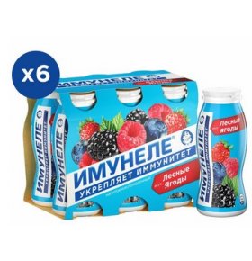 Напиток кисломолочный лесные ягоды 1,2% Имунеле 6 х 100 гр