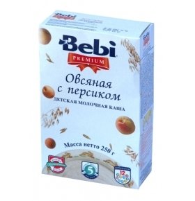 Каша овсяная Bebi Premium молочная персик 250г