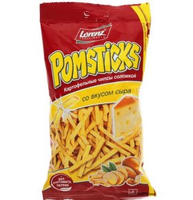 Чипсы Pomsticks картофельные соломкой с сыром Lorenz 100 гр