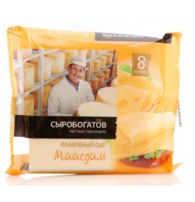 Сыр плавленый Маасдам 45% слайсы Сыробогатов 130 гр