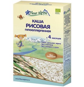 Безмолочная каша рисовая гипоаллергенная Fleur Alpine Organic175 гр