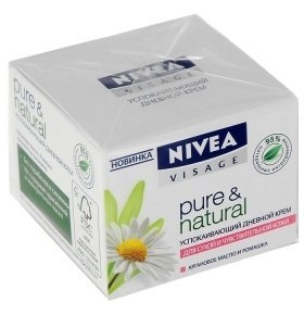 Дневной крем Nivea Visage "Pure & Natural", для сухой и чувствительной кожи, 50 мл