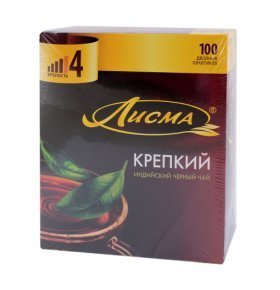 Чай Крепкий пакетированный Лисма 100х2г