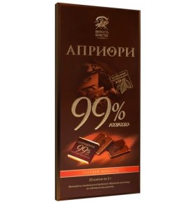 Горький шоколад 99% какао Априори 100 гр