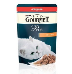 Консервы для кошек Perle мини-филе с говядиной Gourmet 85 гр