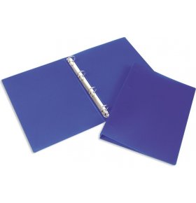 Папка на 4-х кольцах Attache пластиковая синяя корешок 32 мм