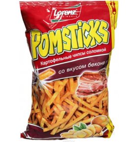 Чипсы Pomsticks картофельные соломкой со вкусом бекона Lorenz 100 гр