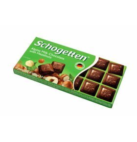 Шоколад молочный альпийский с лес орехом SCHOGETTEN 100Г