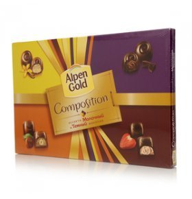 Конфеты шоколадные ассорти Composition Alpen Gold 262 гр