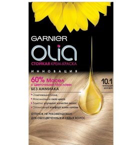 Стойкая крем-краска для волос Olia без аммиака оттенок 10.1 Пепельный блондин Garnier