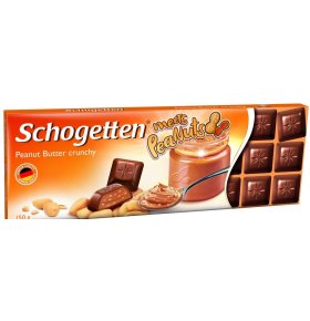 Шоколад альпийский молочный с кремовой начинкой из арахисового масла, кусочками арахиса и рисовыми криспами Schogetten 150 г